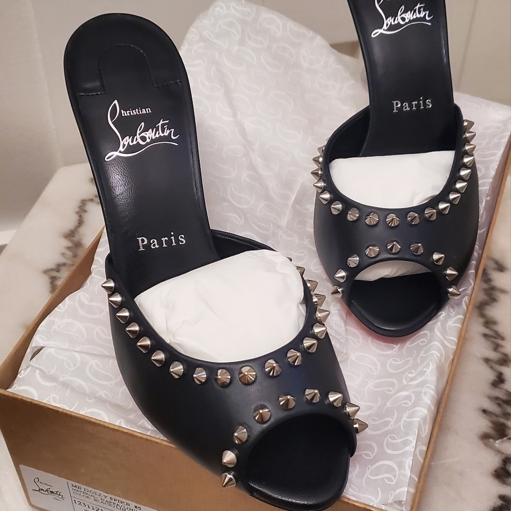AUTHENTIC!!!Christian Louboutin Me Dolly 85 spikes mules. - Picture 2 of 5